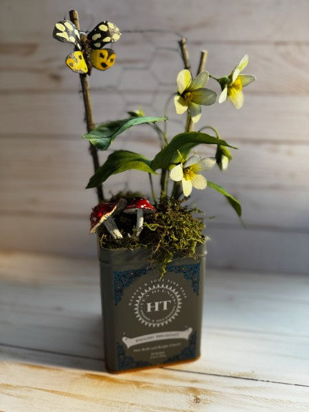 Botanical Arrangement in Vintage Tea Tin